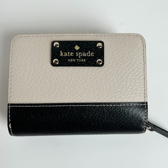Kate Spade Compact Bifold Wallet, Black and Cream - Picture 1 of 11